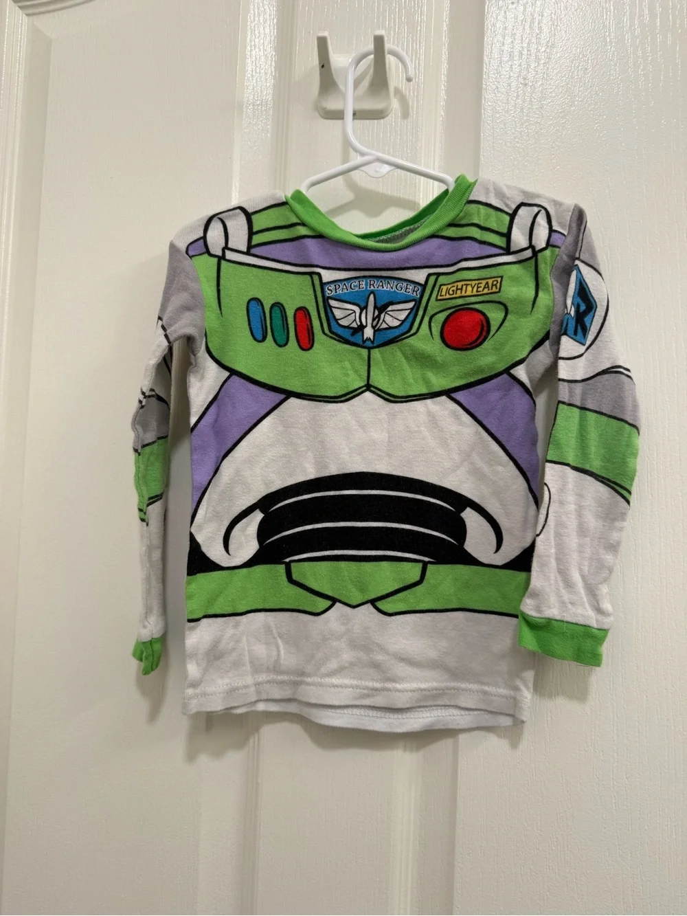 5T Disney Toy Story Buzz Lightyear & Woody Pajama Set - Green, White & Red